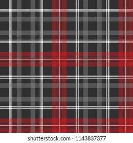 Gray plaid fabric texture seamless pattern. Vector illustration.