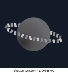 Gray planet - 3d drawing. Vector illustration