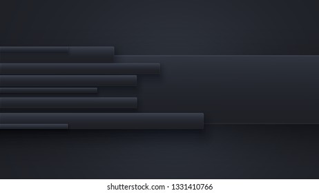 Gray plates overlapping each other. Vector background or business banner of graphite rods. Modern design