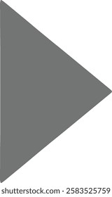 Gray play button icon on transparent background