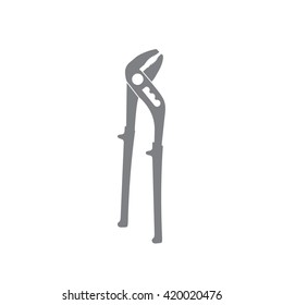 Gray pliers tool  icon vector illustration