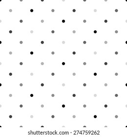 Gray Polka Dot Pattern, Seamless Background