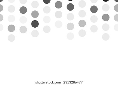 couleur grise du dégradé de polkadot tombant sur un arrière-plan abstrait motif avec espace pour copie. arrière-plan monochrome, cercle vicieux, arrière-plan harmonieux. géométrie de forme ronde conception simple pour l'impression textile c