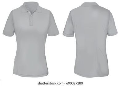 Gray Polo Shirt Template for Woman