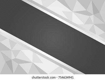 Gray polygon vector abstract background with copy space