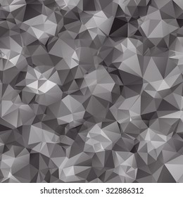 Gray polygonal mosaic background. Low poly style vector illustration