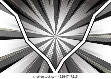 Gray pop art comic style frame background