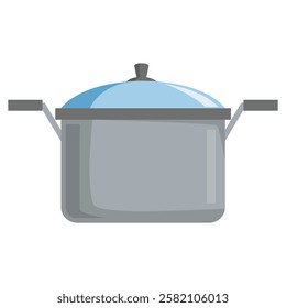 Gray pot with a blue lid suitable for kitchen or food content, cooking blogs, recipe books, restaurant menus, and culinary articles.