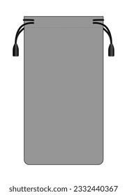 Gray Power Bank Case Bag Template On White Background, Vector File.