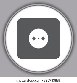 Gray power plug (power outlet, electric outlet)
