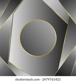 Gray premium abstract background with luxury gradient geometric elements. Rich background for exclusive designs. - Vector