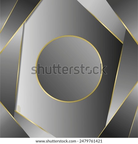 Gray premium abstract background with luxury gradient geometric elements. Rich background for exclusive designs. - Vector