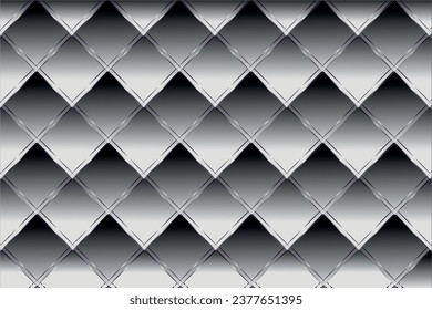 Gray premium background with luxurious dark and light patterned quads and silver lines. The gradient creates luxurious silver platinum lines. Rich background for premium design. Vector illustration. svg