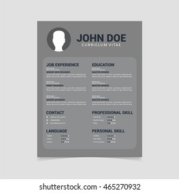 Gray professional resume template