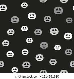 Gray pumpkin pattern. Seamless vector halloween background