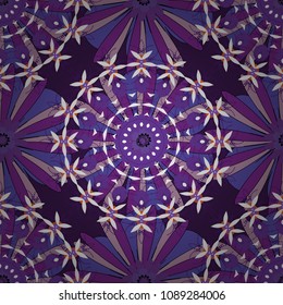 Gray, purple and violet texture. Floral ornament. A seamless vector background. Graphic vector pattern. Wallpaper in the floral style.