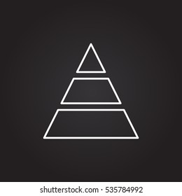 Gray Pyramids icon isolated on background. Modern flat pictogram, business, marketing, internet concept. Trendy Simple vector symbol for web site design or button to mobile app. Logo illustration

