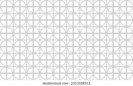 Cuartos grises de círculo en un patrón sin fisuras. Vector Repetir fondo.