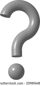 The gray question mark - three-dimensional, vector.