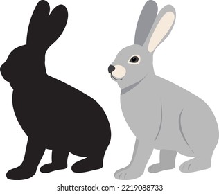 gray rabbit on white background isolated vector