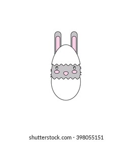 gray rabbit with a pink nose