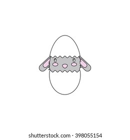 gray rabbit with a pink nose
