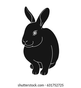 Gray rabbit.Animals single icon in black style vector symbol stock illustration web.