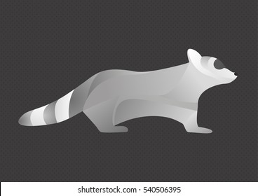 Gray raccoon. Vector illustration.