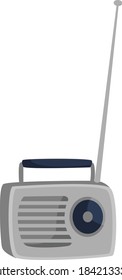 Gray radio, illustration, vector on white background