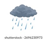 Gray rain cloud illustration, heavy rain weather