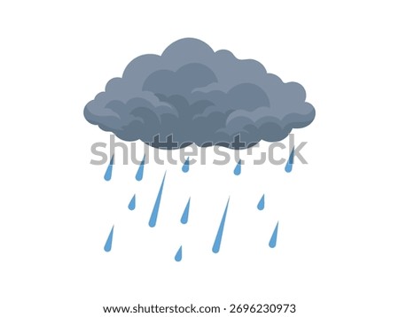 Gray rain cloud illustration, heavy rain weather