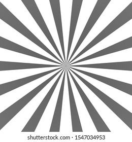 Gray ray background. Vintage abstract texture. Retro starburst, sun beam. Halftone color. Light burst. Bright shine sunburst. Empty blank, scrapbook surface. Clean nature energy Vector illustration