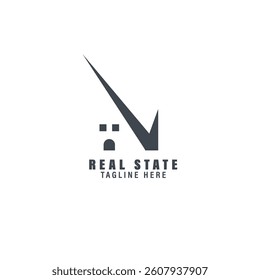 gray Real-Estate-Logo-Design with white background