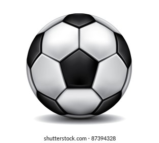 Gray realistic soccer ball on the floor