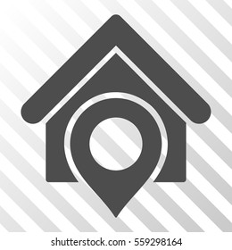 Gray Realty Location toolbar pictogram. Vector pictogram style is a flat symbol on diagonal hatch transparent background.