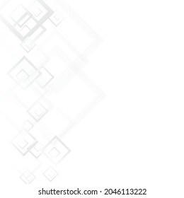 Gray Rectangle Contemporary Vector  Background. Modern Rectangular Template. White 3d Pattern. Grey Architecture Frame.