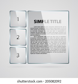 Gray rectangle glass infographic.