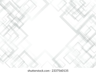 Gray Rectangle Graphic Vector  Background. Architecture Ornament Template. Light Concept Pattern. White Technology Frame.