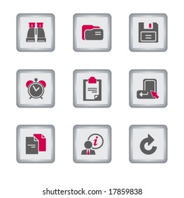 Gray rectangle web icon, set 3