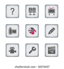 Gray rectangle web icon, set 28