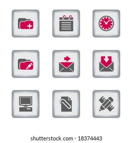 Gray rectangle web icon, set 27