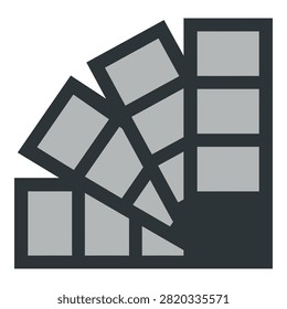 Gray rectangles in disarray falling down chaotic mess, abstract concept