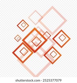 Gray Rectangular Digital Vector Transparent Background. Shape Ornament Poster. Light Creative Texture. Yellow Graphic Backdrop.