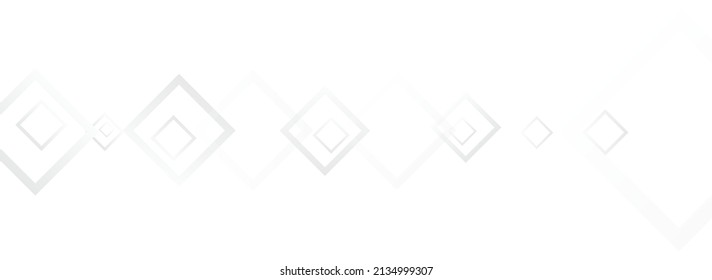 Gray Rectangular Graphic Vector Panoramic Background. Mosaic Ornament Pattern. Grey Technology Poster. White Abstract Banner.
