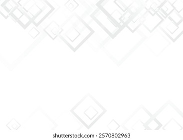 Gray Rectangular Shape Vector  Background. Geometry Element Backdrop. Grey Trendy Pattern. White Contemporary Poster.