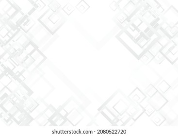 Gray Rectangular Trendy Vector  Background. Minimal Element Frame. Grey Creative Wallpaper. Light Contemporary Design.