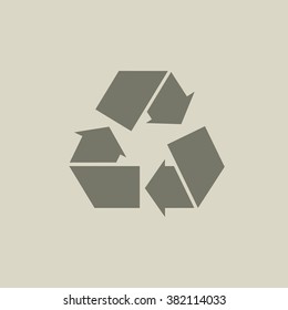 Gray recycle sign or icon. Vector art.