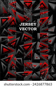 GRAY AND RED ABSTRACT WITH GRUNGE JERSEY DESIGN