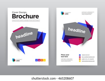 Gray and red annual report brochure flyer design template vector, Leaflet cover presentation abstract flat background, layout in A4 size
