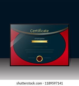 Gray and Red Blank Participation Certificate or template design.